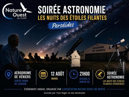 Soirée Astronomie – Les Nuits des Étoiles Filantes (Perséides) près de Loudun Soirée Astronomie – Les Nuits des Étoiles Filantes (Perséides) près de Loudun